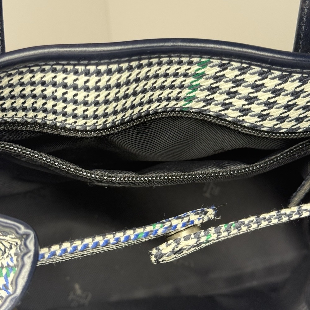 Vintage Lauren Ralph Lauren Houndstooth Mini Tote Bag Black/White Purse Handbag - Picture 10 of 11